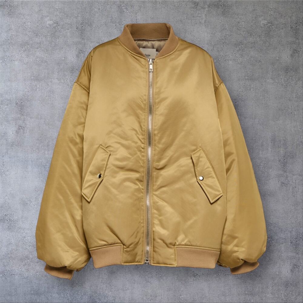 The Frankie Shop Astra Bomber Oversized Olive Jacket Wonen’s Sz XS/S